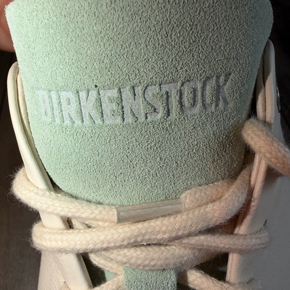Birkenstock Bend Low Leather & Suede Sneakers - Matcha/Eggshell - Size 9 - Picture 4 of 12